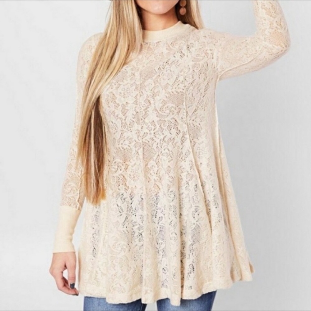 Free People Chamoix tunic lace top NWT